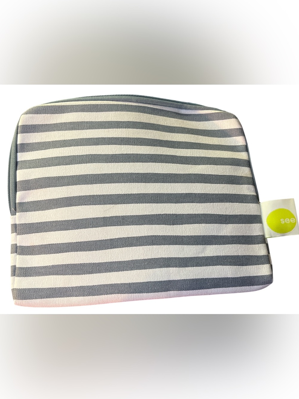 by... Gray & White Striped Tablet Accessory Pouch